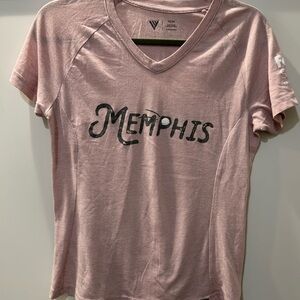 Fedex St. Jude Tournament Memphis Heather Pink Women's Top Size Medium slim fit